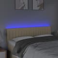 Miniatyrbillede 3 af 6: sengegavl med LED-lys 144x5x78/88 cm stof cremefarvet