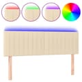 Miniatyrbillede 2 af 6: sengegavl med LED-lys 144x5x78/88 cm stof cremefarvet