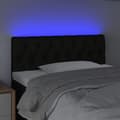Miniatyrbillede 3 af 6: sengegavl med LED-lys 100x7x78/88 cm stof sort