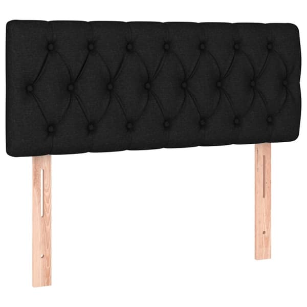 sengegavl med LED-lys 100x7x78/88 cm stof sort