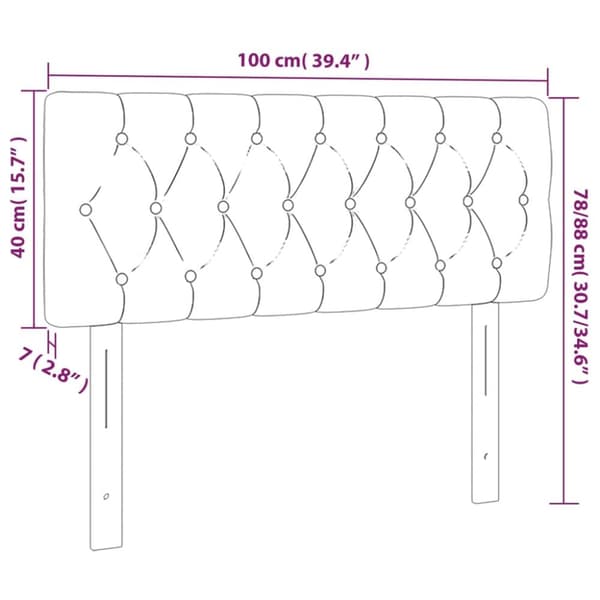 sengegavl med LED-lys 100x7x78/88 cm stof sort