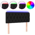 Miniatyrbillede 2 af 6: sengegavl med LED-lys 100x7x78/88 cm stof sort