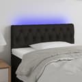 Miniatyrbillede 1 af 6: sengegavl med LED-lys 100x7x78/88 cm stof sort
