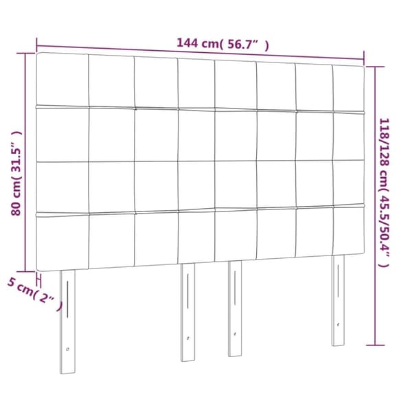 Sängyn pääty, jossa LED tummanruskea 144x5x118/128 cm kangas