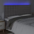 Miniatyrbillede 3 af 6: sengegavl med LED-lys 200x5x118/128 cm kunstlæder grå