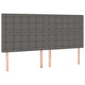 Miniatyrbillede 4 af 6: sengegavl med LED-lys 200x5x118/128 cm kunstlæder grå