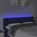 Miniatyrbillede 4 af 6: sengegavl med LED-lys 147x16x78/88 cm stof blå