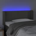 Miniatyrbillede 4 af 6: sengegavl med LED-lys 103x16x78/88 cm fløjl mørkegrå