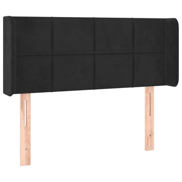 sengegavl med LED-lys 93x16x78/88 cm fløjl sort