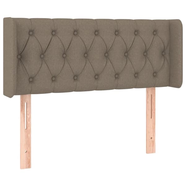 Sänggavel LED taupe 103x16x78/88 cm tyg