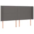 Miniatyrbillede 3 af 6: sengegavl med LED-lys 203x16x118/128 cm kunstlæder grå