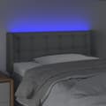 Pikkukuva 4 / 6: Sänggavel LED ljusgrå 103x16x78/88 cm tyg