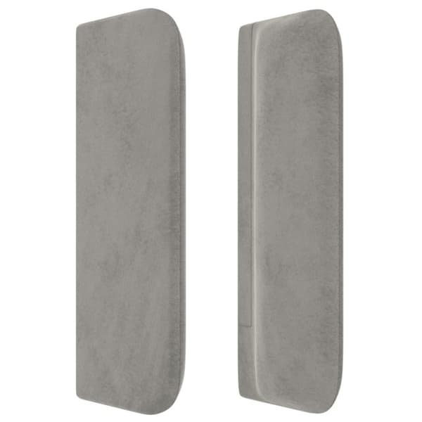 sengegavl med kanter 93x16x78/88 cm fløjl lysegrå