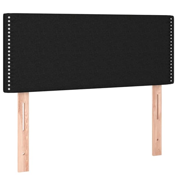 sengegavl med LED-lys 100x5x78/88 cm stof sort