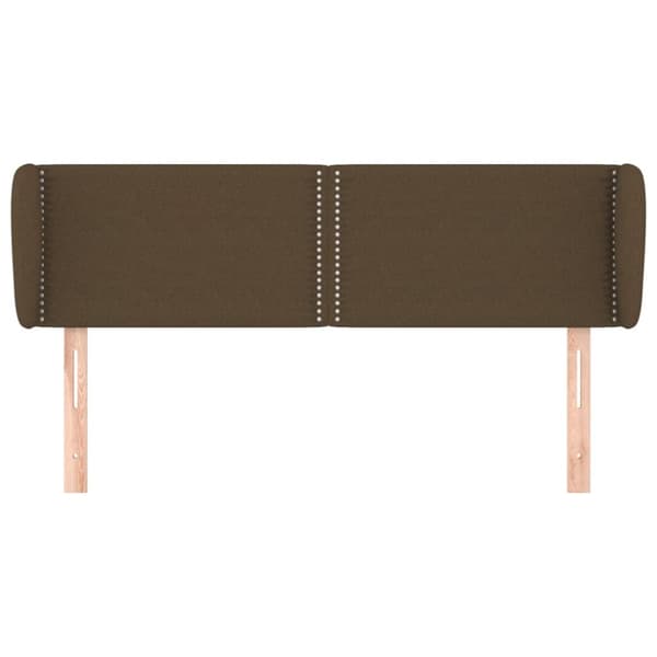 sengegavl med kanter 147x23x78/88 cm stof mørkebrun