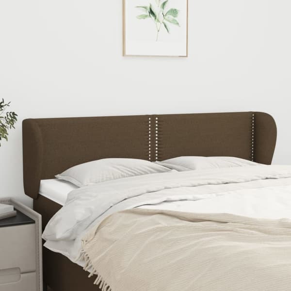sengegavl med kanter 147x23x78/88 cm stof mørkebrun