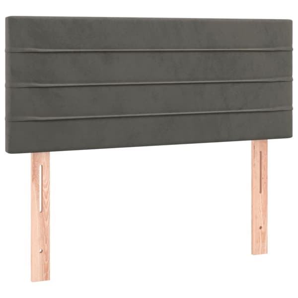 sengegavl med LED-lys 80x5x78/88 cm velour mørkegrå