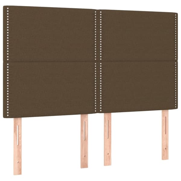 Sängyn pääty, jossa LED tummanruskea 144x5x118/128 cm kangas