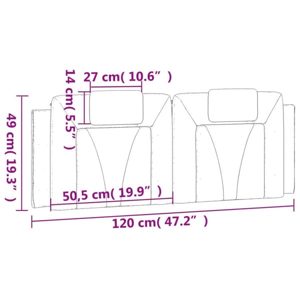 gavlpude 120 cm kunstlæder grå