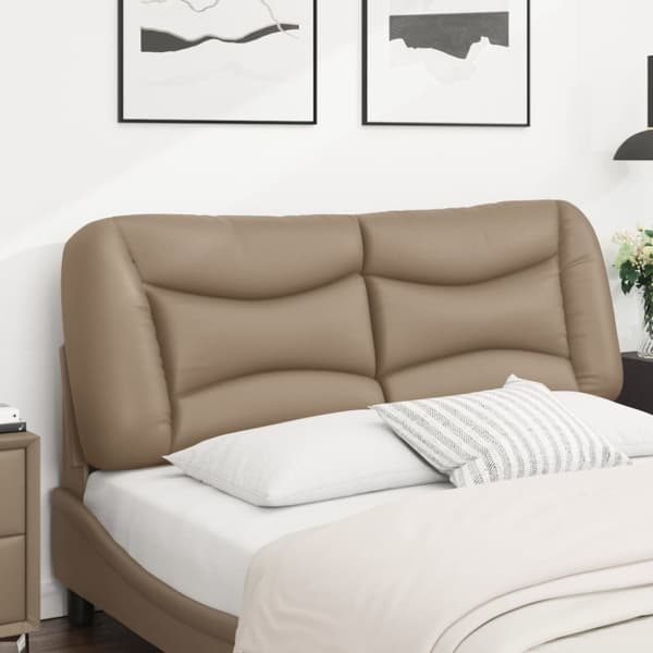 gavlpude 120 cm kunstlæder cappuccinofarvet