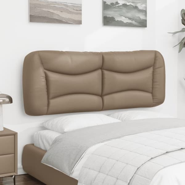 gavlpude 120 cm kunstlæder cappuccinofarvet