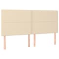 Miniatyrbillede 4 af 6: sengegavl med LED-lys 200x5x118/128 cm stof Cremefarvet