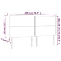Miniatyrbillede 6 af 6: sengegavl med LED-lys 200x5x118/128 cm stof Cremefarvet