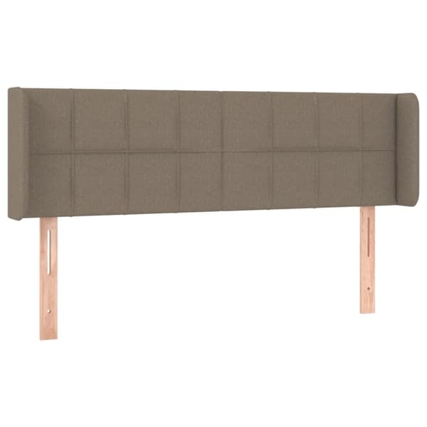 sengegavl med LED-lys 147x16x78/88 cm stof gråbrun