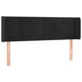 Miniatyrbillede 3 af 6: sengegavl med LED-lys 147x16x78/88 cm fløjl sort