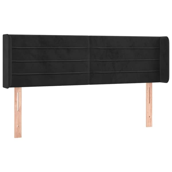 sengegavl med LED-lys 147x16x78/88 cm fløjl sort