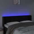 Miniatyrbillede 4 af 6: sengegavl med LED-lys 147x16x78/88 cm fløjl sort