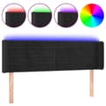 Miniatyrbillede 2 af 6: sengegavl med LED-lys 147x16x78/88 cm fløjl sort