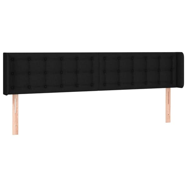 Sänggavel LED svart 163x16x78/88 cm tyg