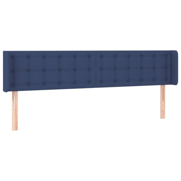 Sänggavel LED blå 183x16x78/88 cm tyg