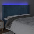 Miniatyrbillede 4 af 6: sengegavl med LED-lys 183x16x118/128 cm fløjl mørkeblå