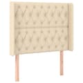 Miniatyrbillede 3 af 6: sengegavl med LED-lys 103x16x118/128 cm stof cremefarvet