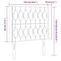 Miniatyrbillede 6 af 6: sengegavl med LED-lys 103x16x118/128 cm stof cremefarvet