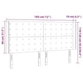 Pikkukuva 6 / 6: Sängyn pääty LED-valolla, musta, 183x16x118/128 cm, sametti