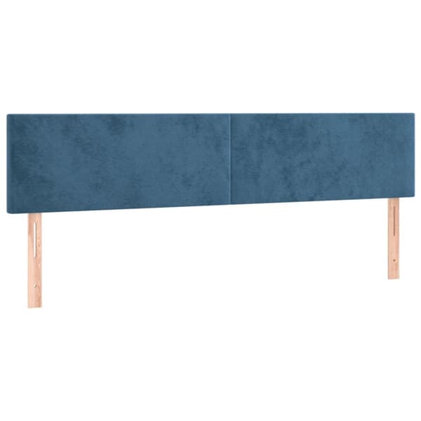 Sängyn päädyt, 2 kpl, tummansininen, 80x5x78/88cm samettia