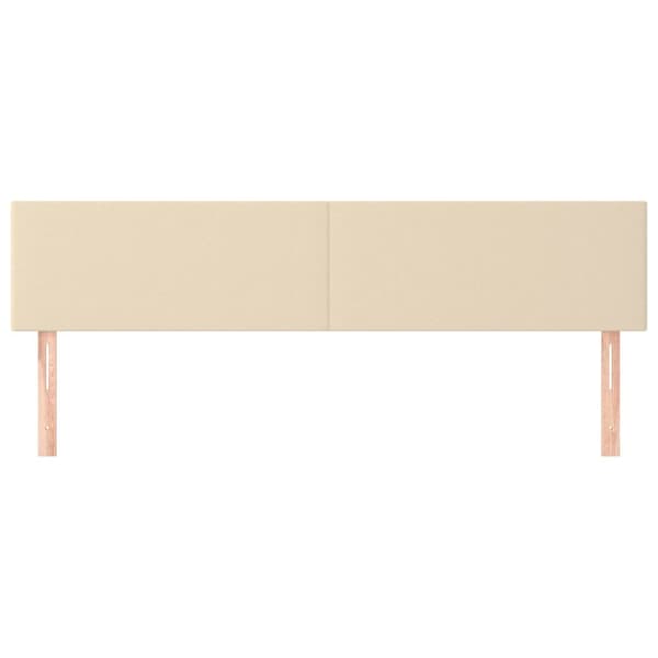 sengegavle 2 stk. 90x5x78/88 cm stof cremefarvet
