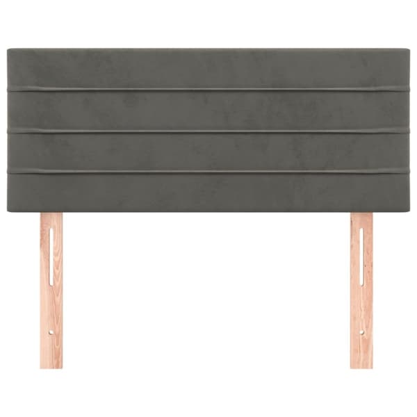 sengegavl 100x5x78/88 cm fløjl mørkegrå