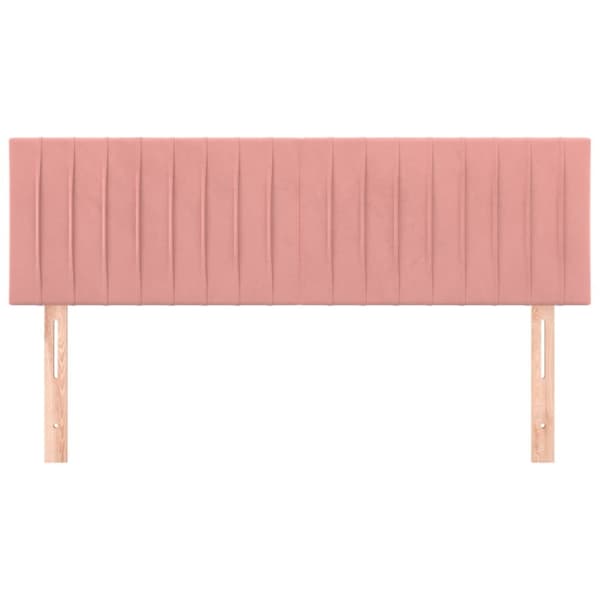 sengegavle 2 stk. 72x5x78/88 cm fløjl lyserød