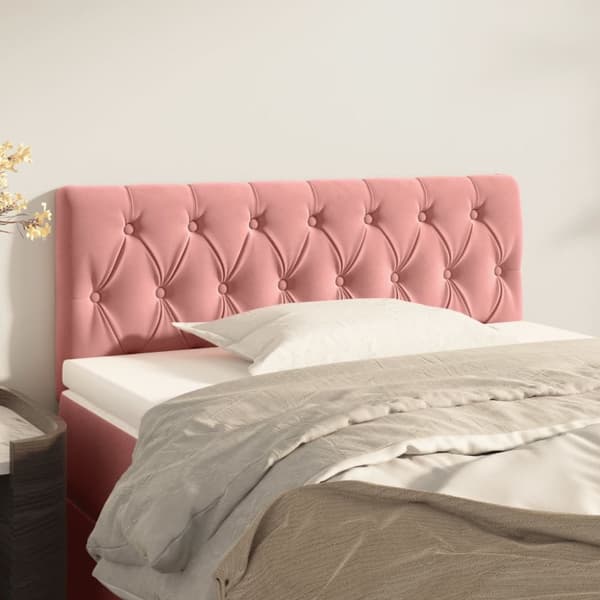 Sänggavel rosa 90x7x78/88 cm sammet