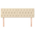 Miniatyrbillede 3 af 8: sengegavle 2 stk. 80x7x78/88 cm stof cremefarvet