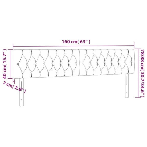 sengegavle 2 stk. 80x7x78/88 cm stof cremefarvet