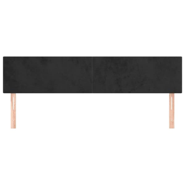 sengegavle 2 stk. 80x5x78/88 cm fløjl sort