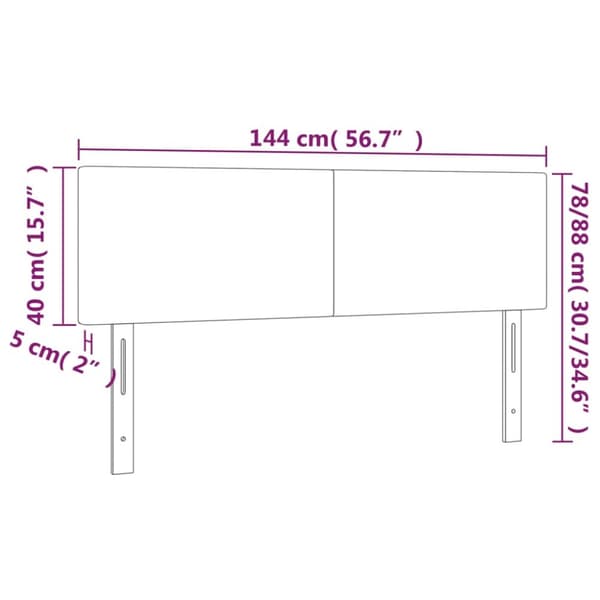 sengegavle 2 stk. 72x5x78/88 cm kunstlæder hvid