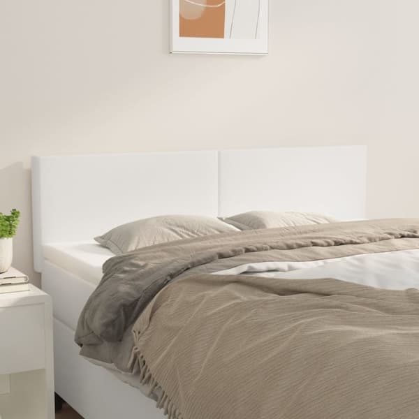 sengegavle 2 stk. 72x5x78/88 cm kunstlæder hvid