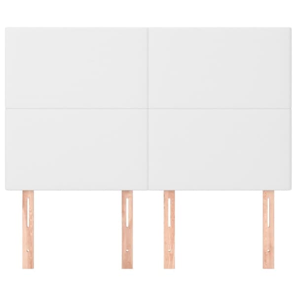 sengegavle 4 stk. 72x5x78/88 cm kunstlæder hvid