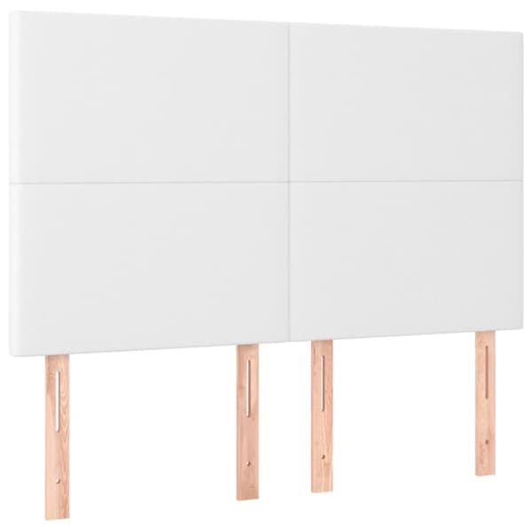 sengegavle 4 stk. 72x5x78/88 cm kunstlæder hvid